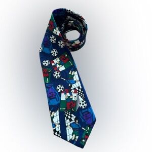 NWT Strapps Soccer Theme Mens Necktie Accessory Office Work